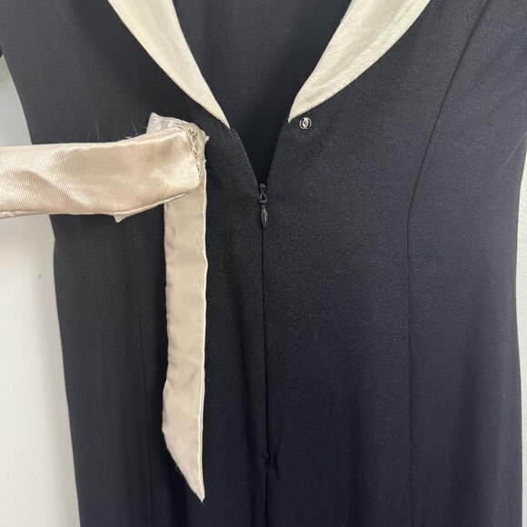 Vintage Black Back Bow Midi Cocktail Dress - Size XS/S - Picture 2 of 11
